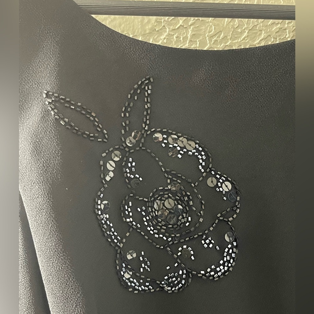 Robbie Bee VTG Black Beaded Cocktail Sleeveless Dress w/Elegant Design Size 12‎ - Picture 5 of 10